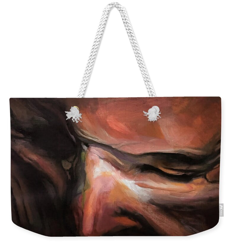#artwork Weekender Tote Bag featuring the painting Head Study 28 by Veronica Huacuja