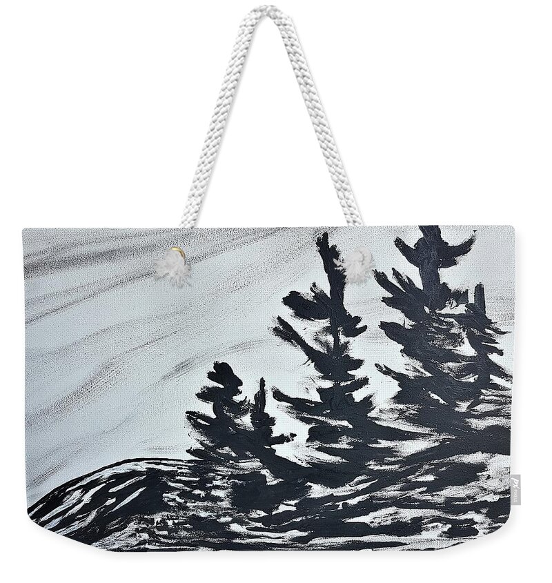 Landscape Weekender Tote Bag featuring the painting Heading there by Petra Burgmann