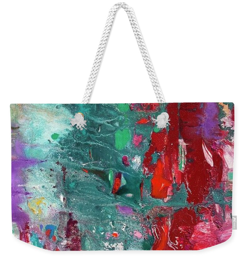 Abstract Weekender Tote Bag featuring the painting Healing by Atanas Karpeles