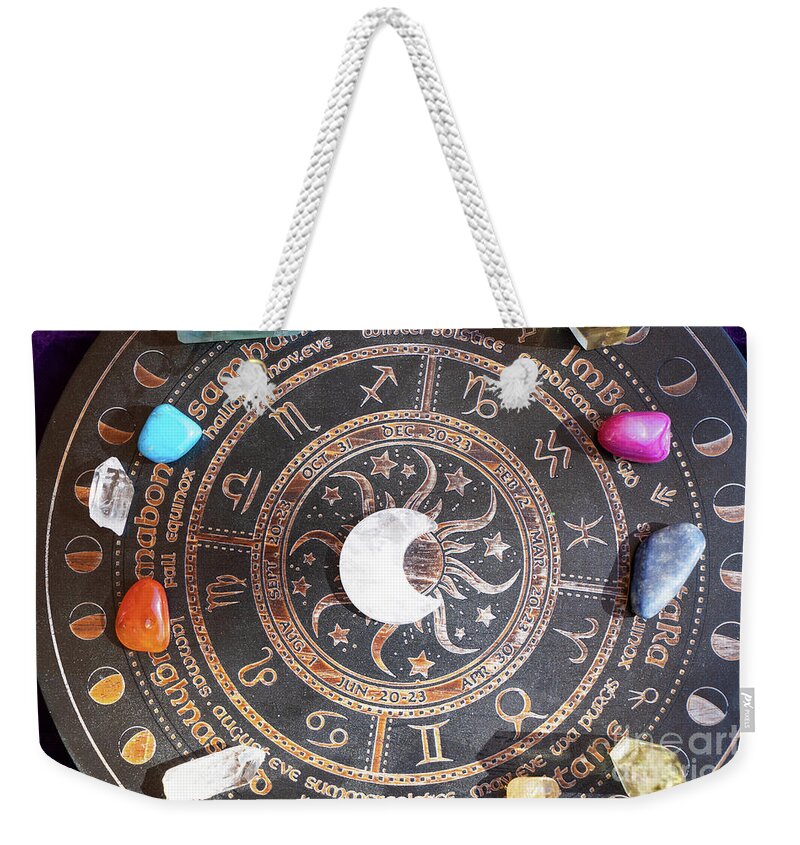 Horoscope Weekender Tote Bag featuring the photograph Healing Crystals by Anastasy Yarmolovich