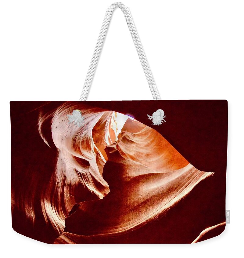 Antelope Canyon Weekender Tote Bag featuring the photograph Heart shape Upper Antelope,Page,AZ by Bnte Creations