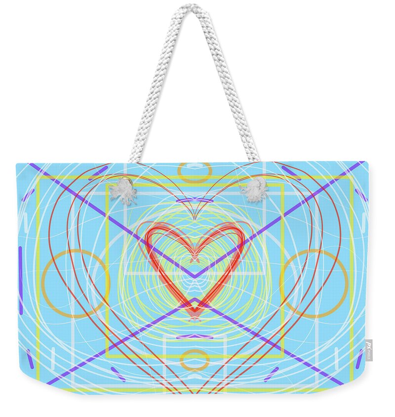 Love Weekender Tote Bag featuring the digital art Heart Doodle by Meghan Elizabeth