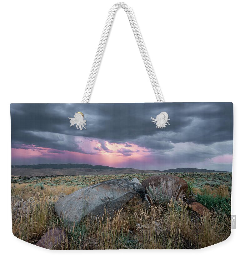 Sunset Weekender Tote Bag featuring the photograph Heavenly Glow by Ron Long Ltd Photography