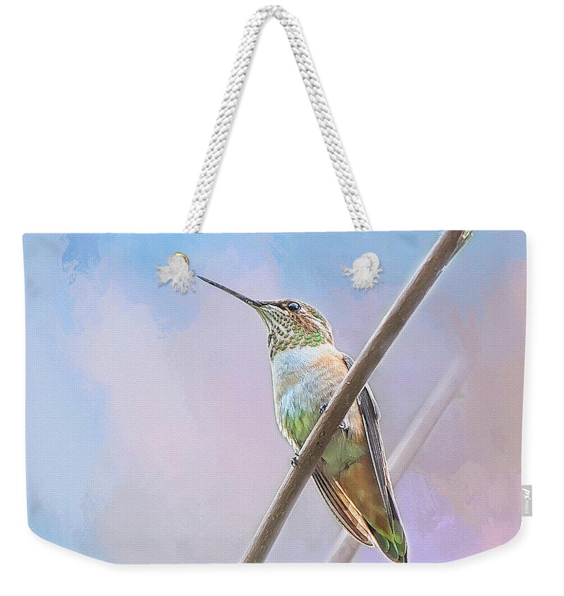 Bird Weekender Tote Bag featuring the photograph Heavenly Hummingbird by Theresa Tahara