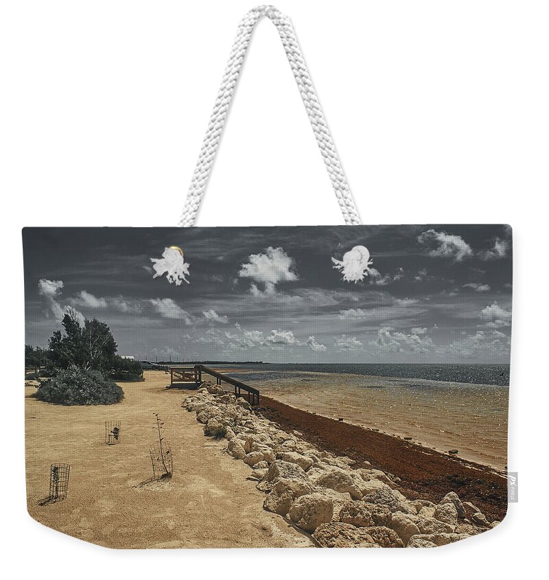 Landscape Weekender Tote Bag featuring the photograph Heavy Sargassum on the Atlantic by Portia Olaughlin