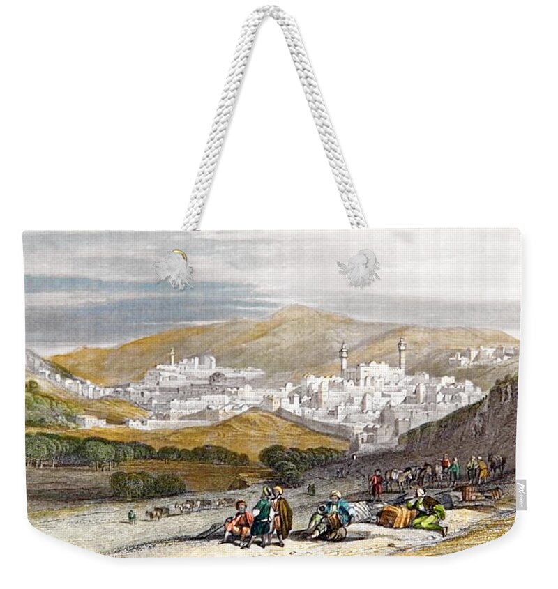 Hebron Weekender Tote Bag featuring the photograph Hebron City in 1835 by Munir Alawi
