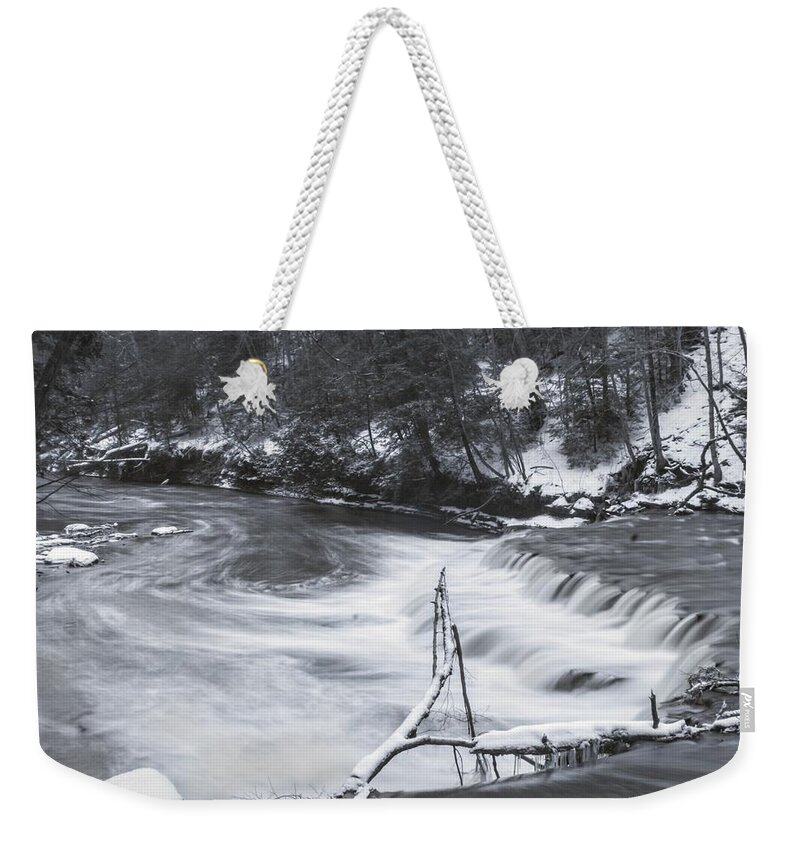  Weekender Tote Bag featuring the photograph Henry Church Rock Falls by Brad Nellis