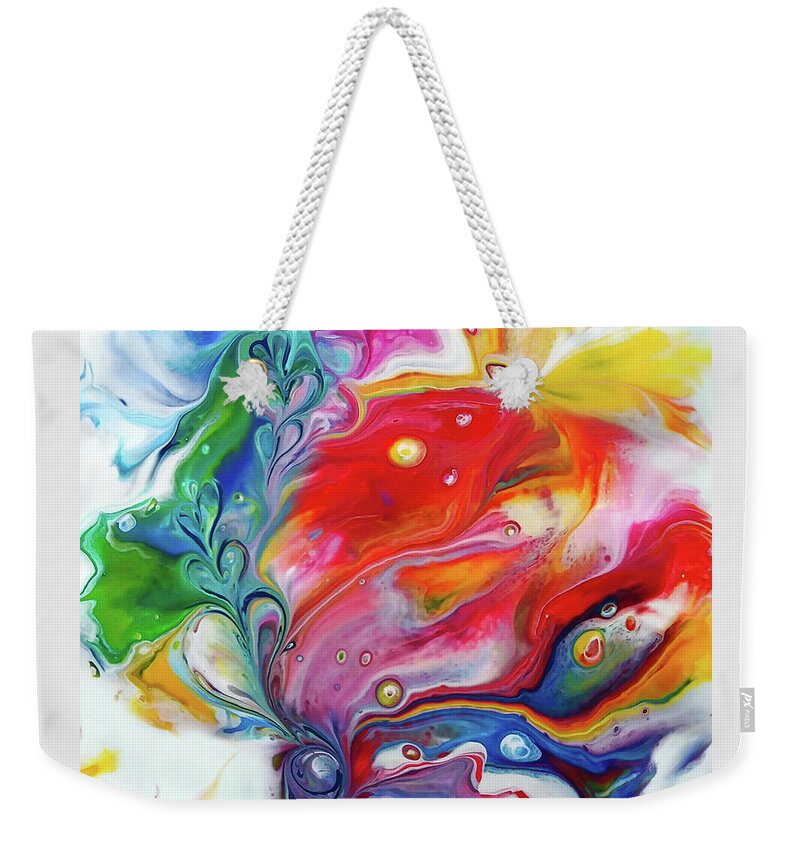 Colorful Weekender Tote Bag featuring the painting Here In Dreams by Deborah Erlandson
