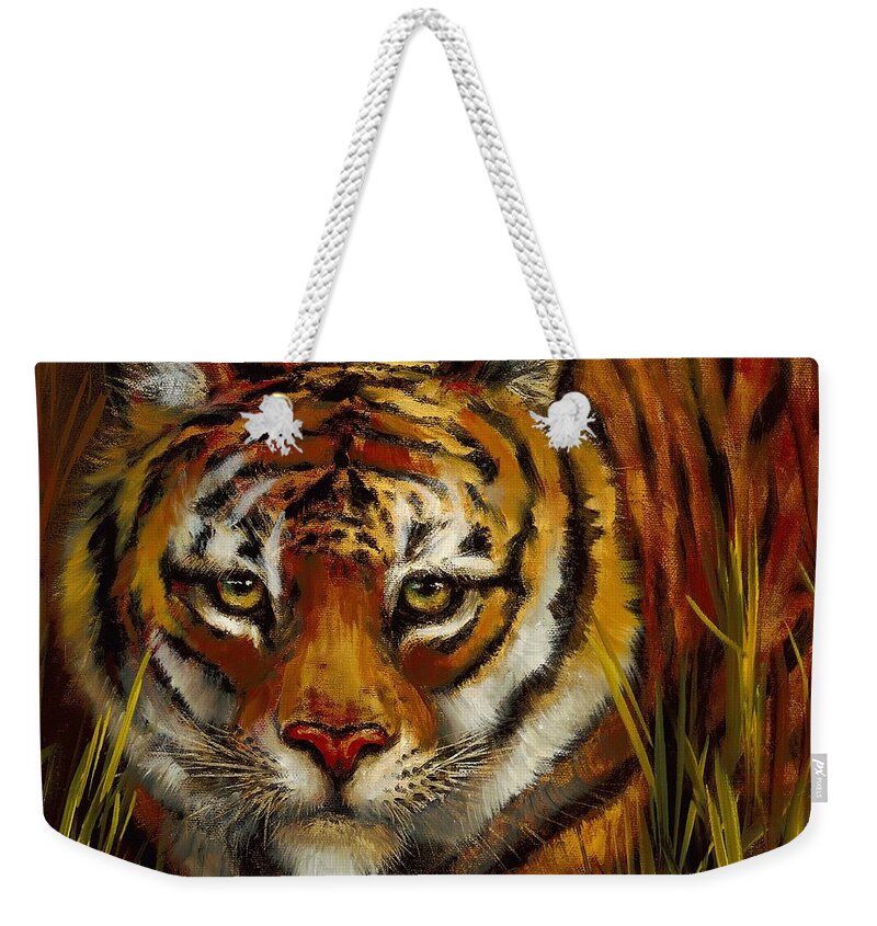  Weekender Tote Bag featuring the painting Here's Looking At You by Lynne Pittard