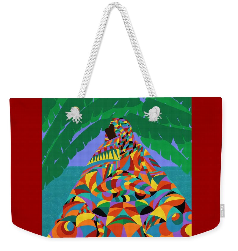 Africa Weekender Tote Bag featuring the painting Heritage by Synthia SAINT JAMES