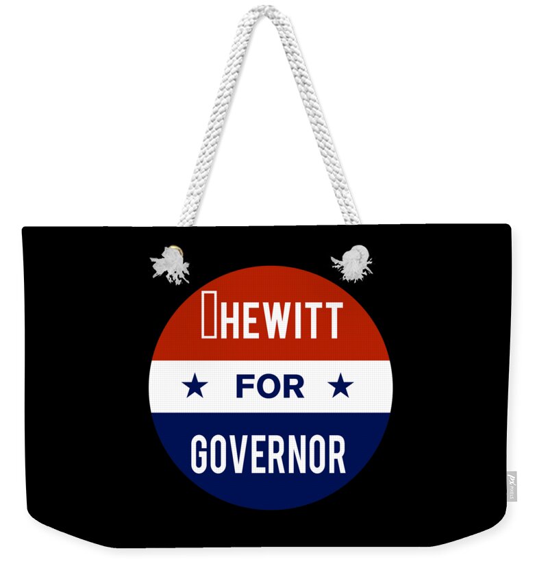 Election Weekender Tote Bag featuring the digital art Hewitt For Governor by Flippin Sweet Gear