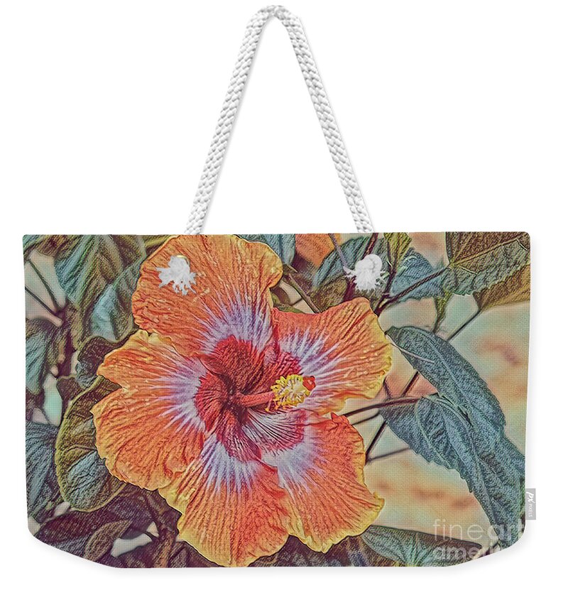 Hibiscus Weekender Tote Bag featuring the photograph Hibiscus in Florida by Deborah Benoit