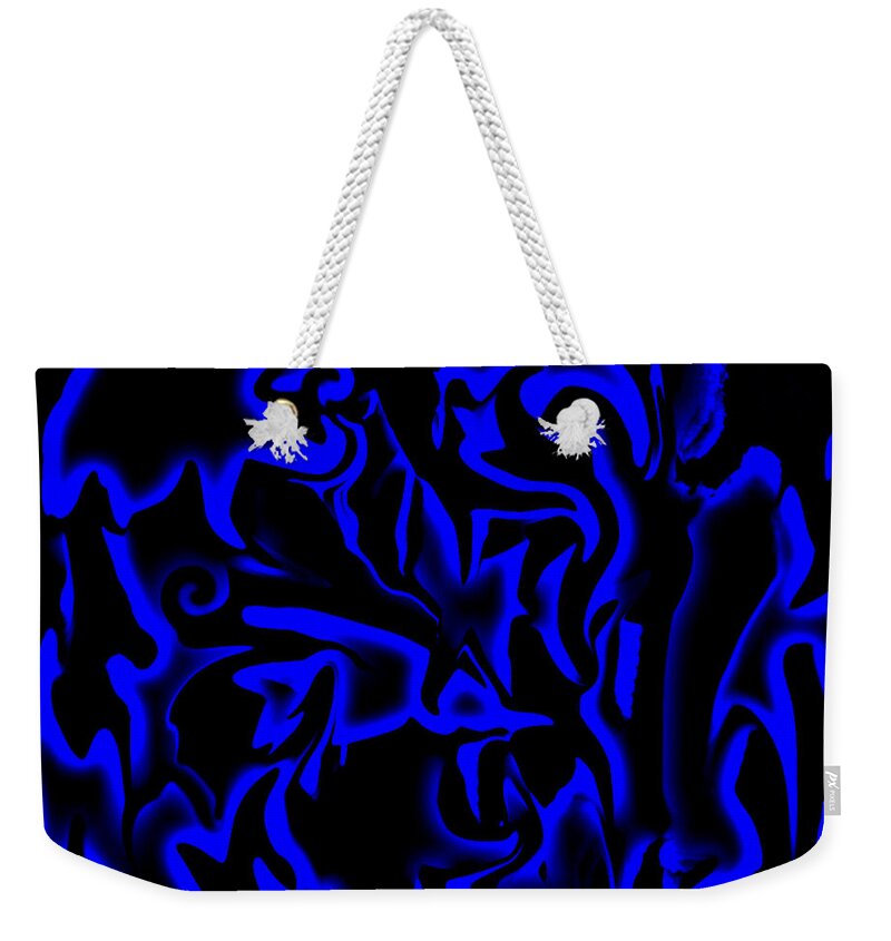 Abstract Art Weekender Tote Bag featuring the digital art Hidden Blue Bird by Ronald Mills