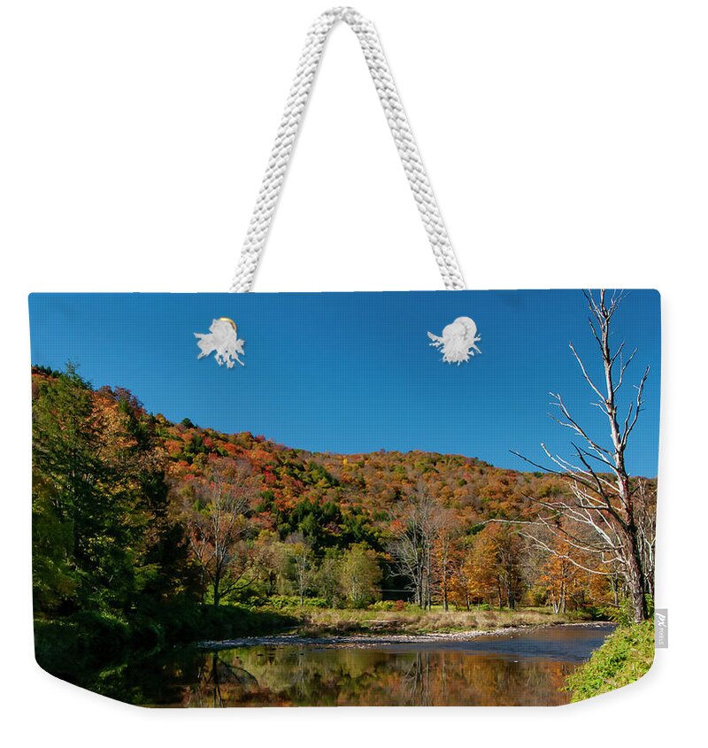 Autumn Weekender Tote Bag featuring the photograph Hidden Pond by Cathy Kovarik