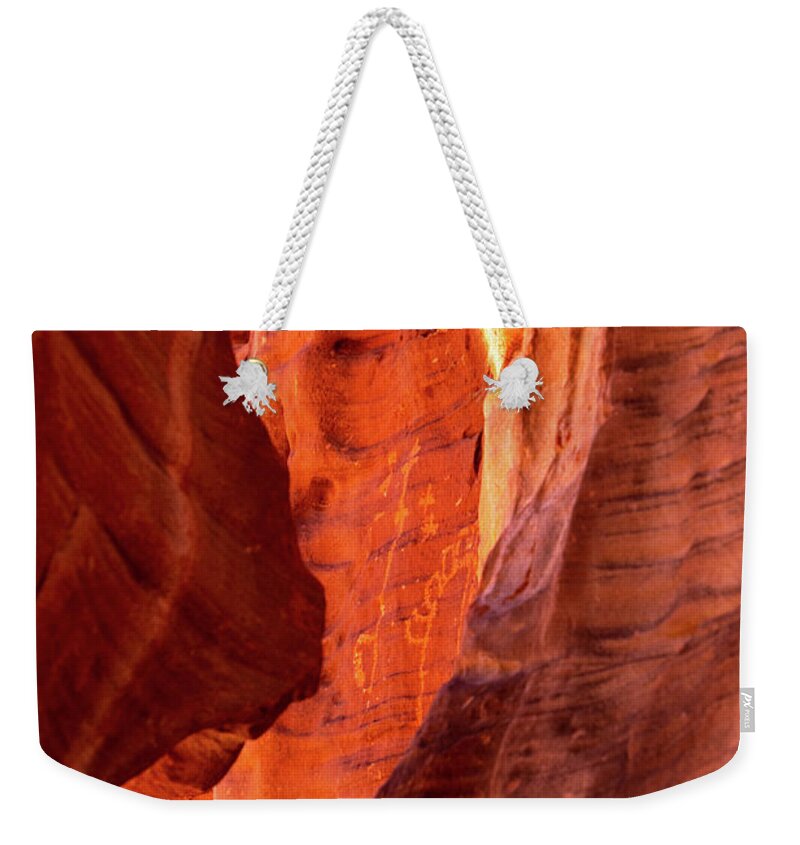 Petroglyphs Weekender Tote Bag featuring the photograph Hidden Symbols by Mary Hone