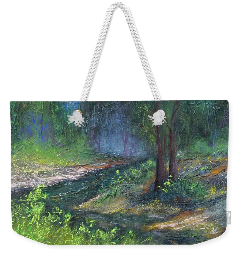 Creek Weekender Tote Bag featuring the pastel High Country Creek by Sandra Lee Scott