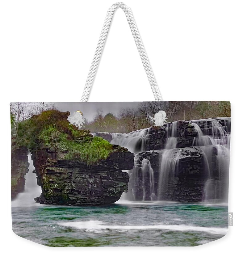 Landscape Weekender Tote Bag featuring the photograph High falls by Jamie Tyler
