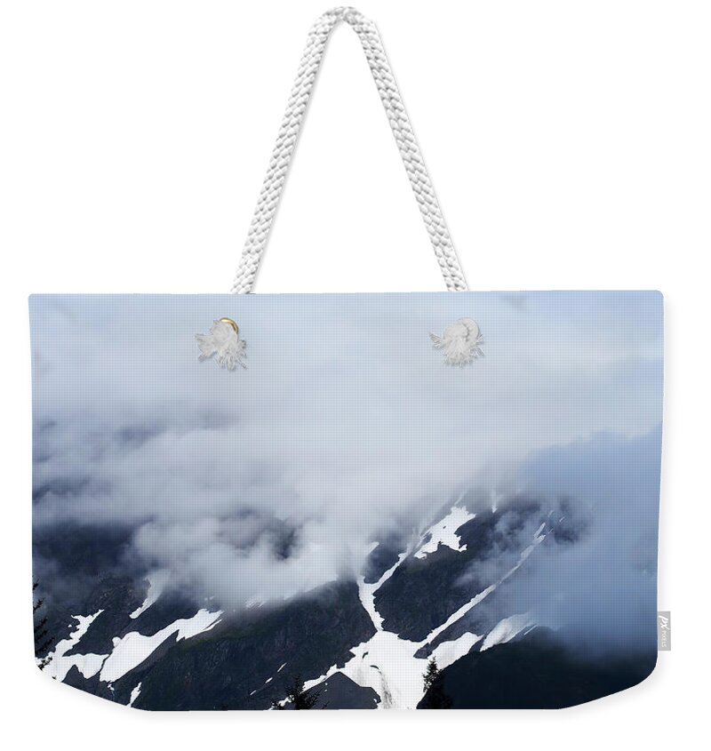 Mountains Weekender Tote Bag featuring the photograph High Peaks and Snow in the Alaska Range by L Bosco