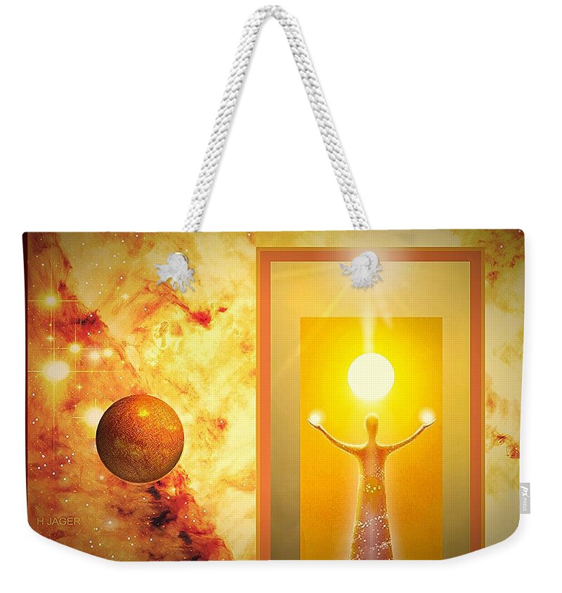Dimension Weekender Tote Bag featuring the mixed media Higher Dimension by Hartmut Jager