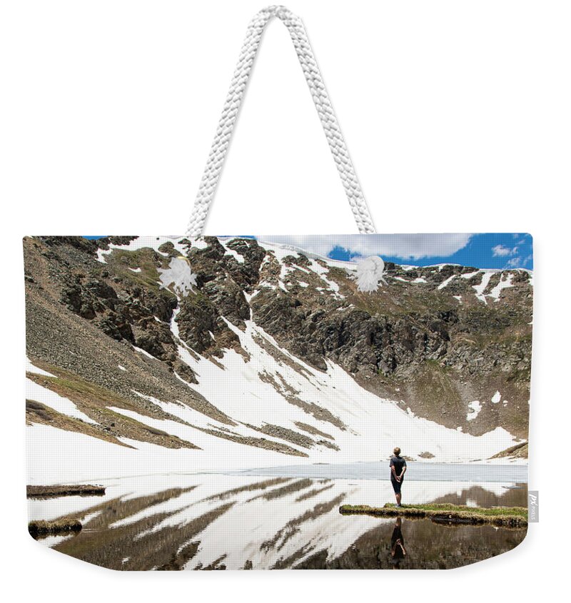 Wayne Moran Photograpy Weekender Tote Bag featuring the photograph Hike to Shelf Lake Colorado by Wayne Moran