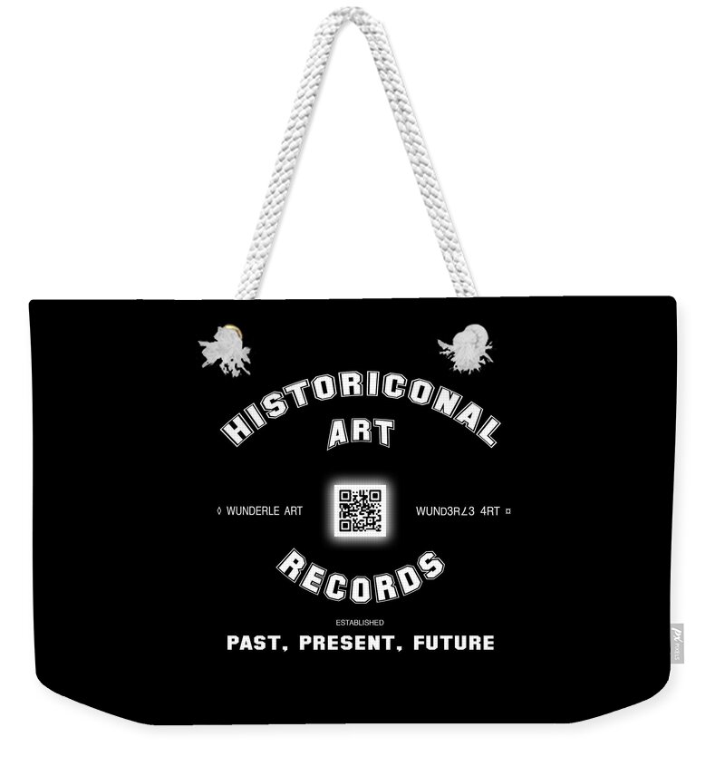 Wunderle Art Weekender Tote Bag featuring the digital art Historiconal Art Records Logo by Wunderle