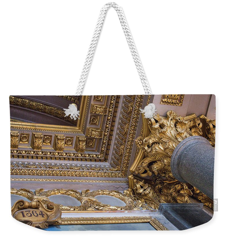 Gold Weekender Tote Bag featuring the photograph History's Corner - Battles Gallery by Portia Olaughlin