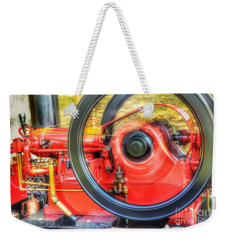 Antique Weekender Tote Bag featuring the photograph Hit Miss Engine by Mike Eingle