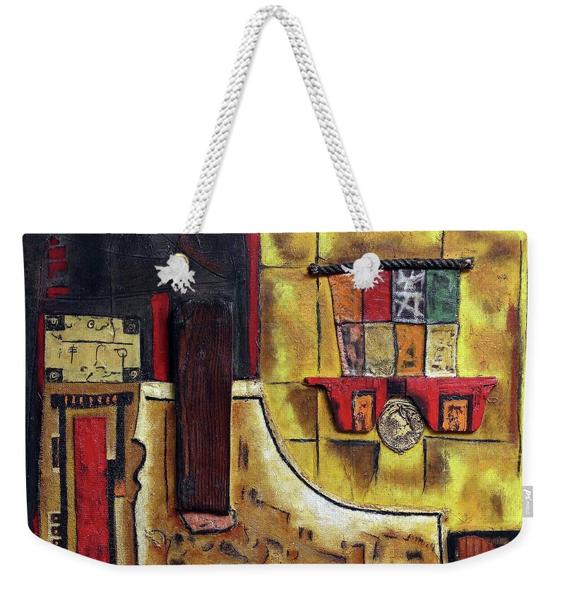  Weekender Tote Bag featuring the painting Hitching A Ride by Michael Nene