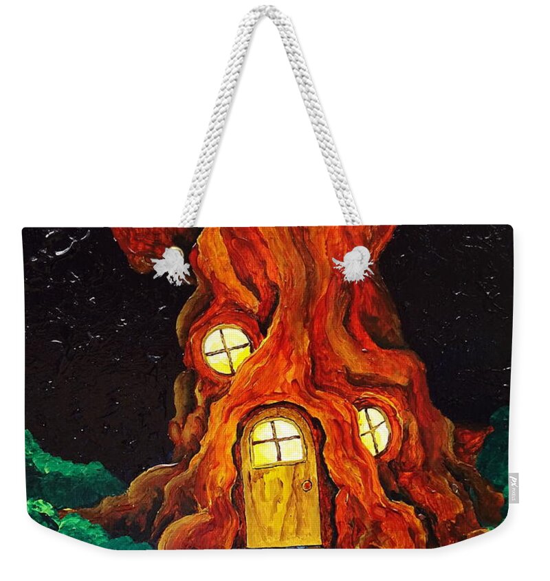 Magic Weekender Tote Bag featuring the painting Hobbit Home by Teresamarie Yawn