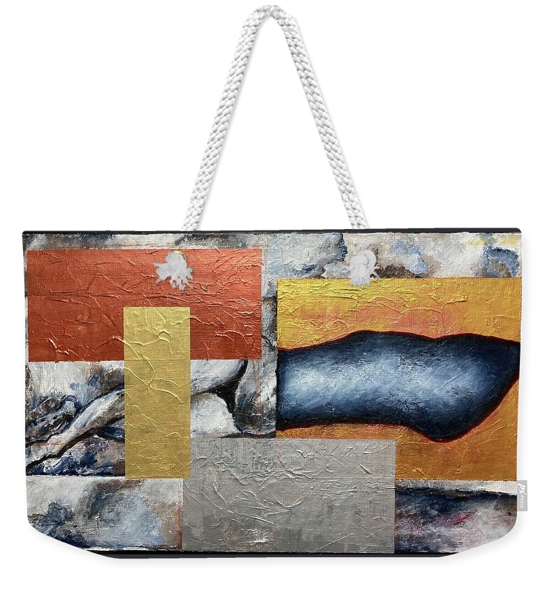 Surrealistic Weekender Tote Bag featuring the painting Homage to Matisse, Magritte, and Ernst by David Euler