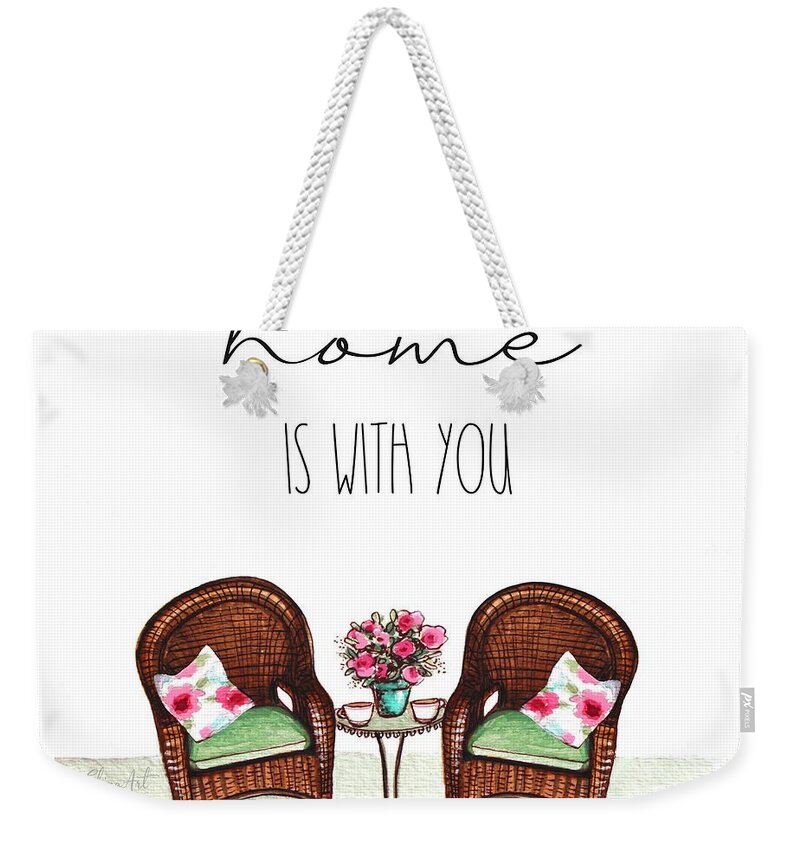 Home Weekender Tote Bag featuring the painting Home is With You by Elizabeth Robinette Tyndall