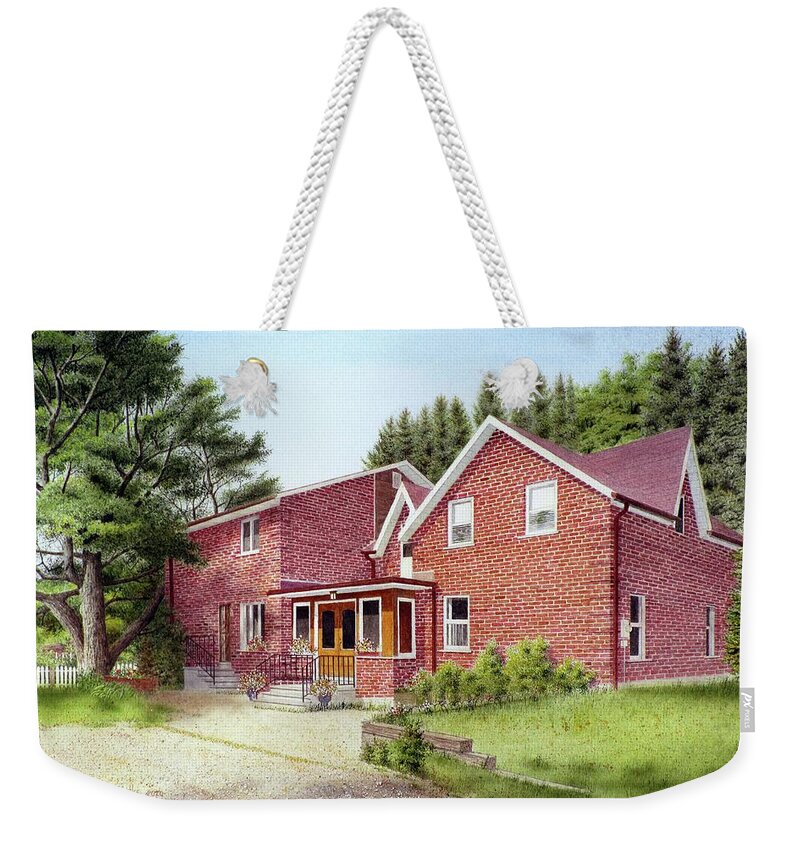 Rural Home Weekender Tote Bag featuring the painting Home sweet Home by Conrad Mieschke
