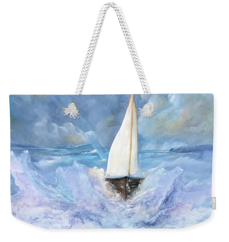 Water Weekender Tote Bag featuring the painting Homebound by Soraya Silvestri