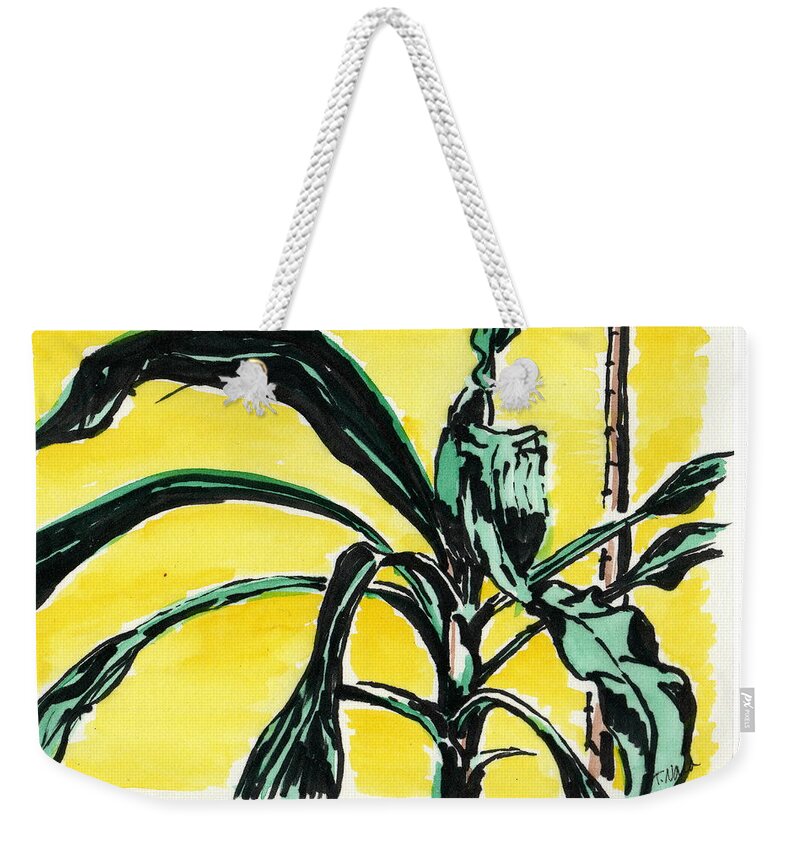 Ink Drawing Weekender Tote Bag featuring the painting Homeplant by Tammy Nara