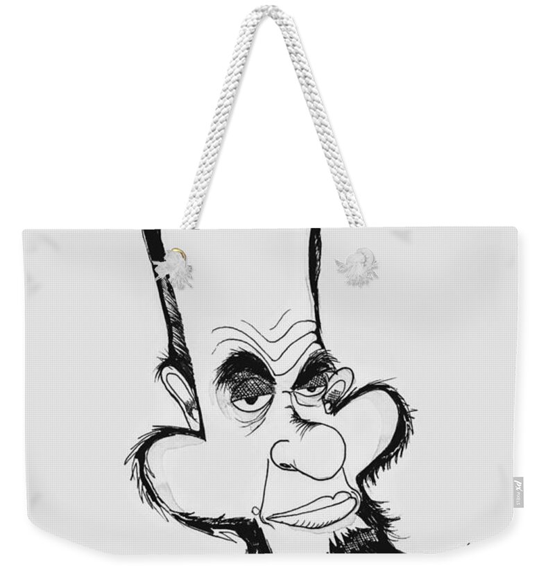 Lincoln Weekender Tote Bag featuring the drawing Honest Abe by Michael Hopkins