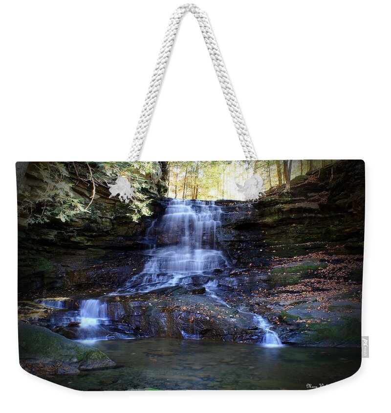 Nature Weekender Tote Bag featuring the photograph Honey Run Falls by Mary Walchuck