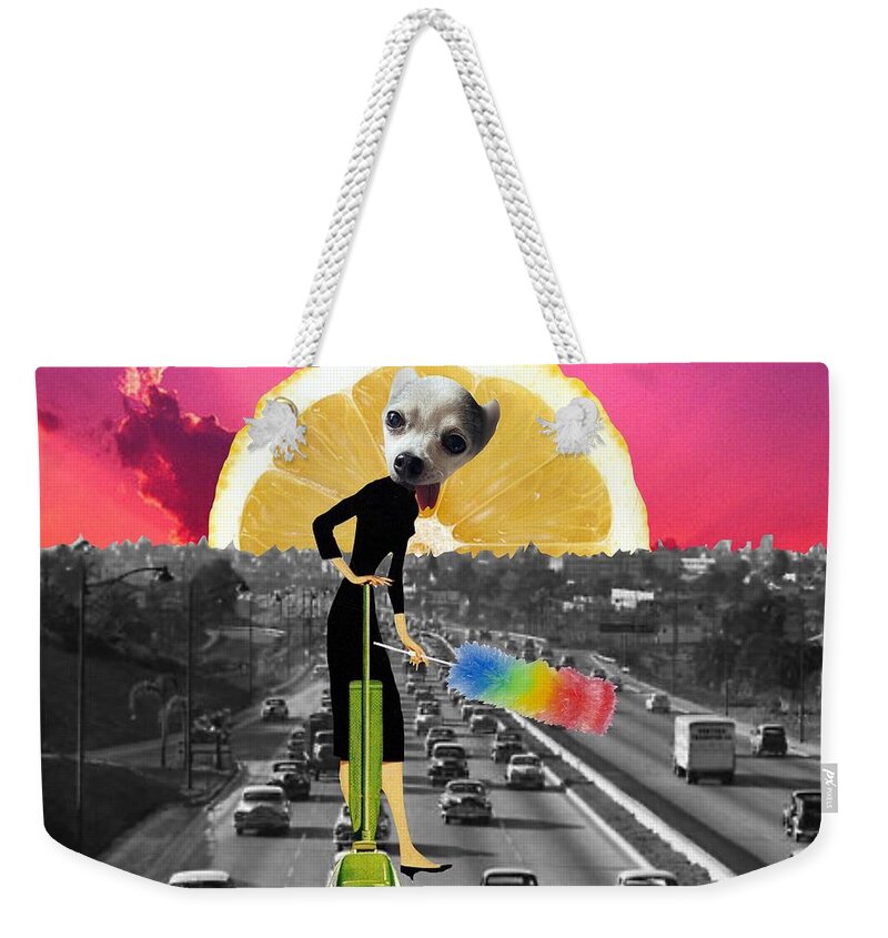 Collage Weekender Tote Bag featuring the digital art Hoover by Tanja Leuenberger