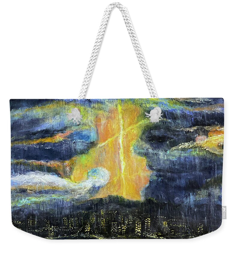 Horizon & Horizon Ridge Henderson Weekender Tote Bag featuring the painting A Rain Storm of Love by Bonnie Marie