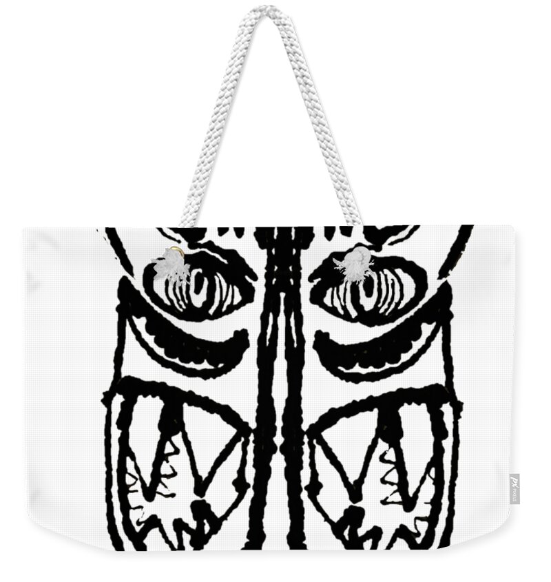 Abstract Weekender Tote Bag featuring the painting Mask by Stephenie Zagorski