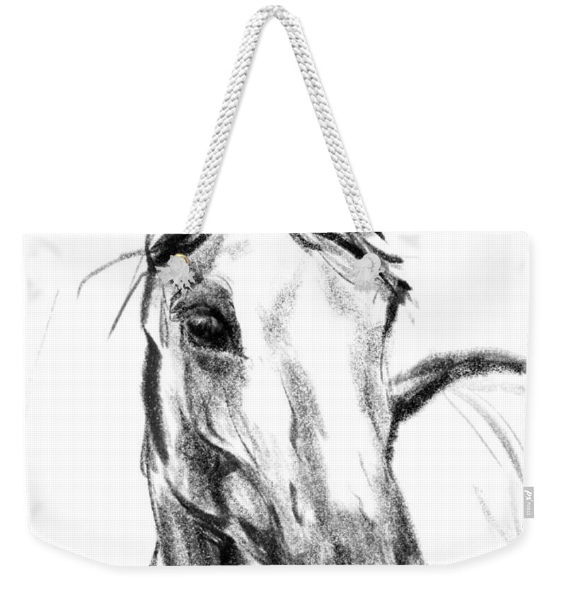 Horse Weekender Tote Bag featuring the painting Horse Britt by Go Van Kampen