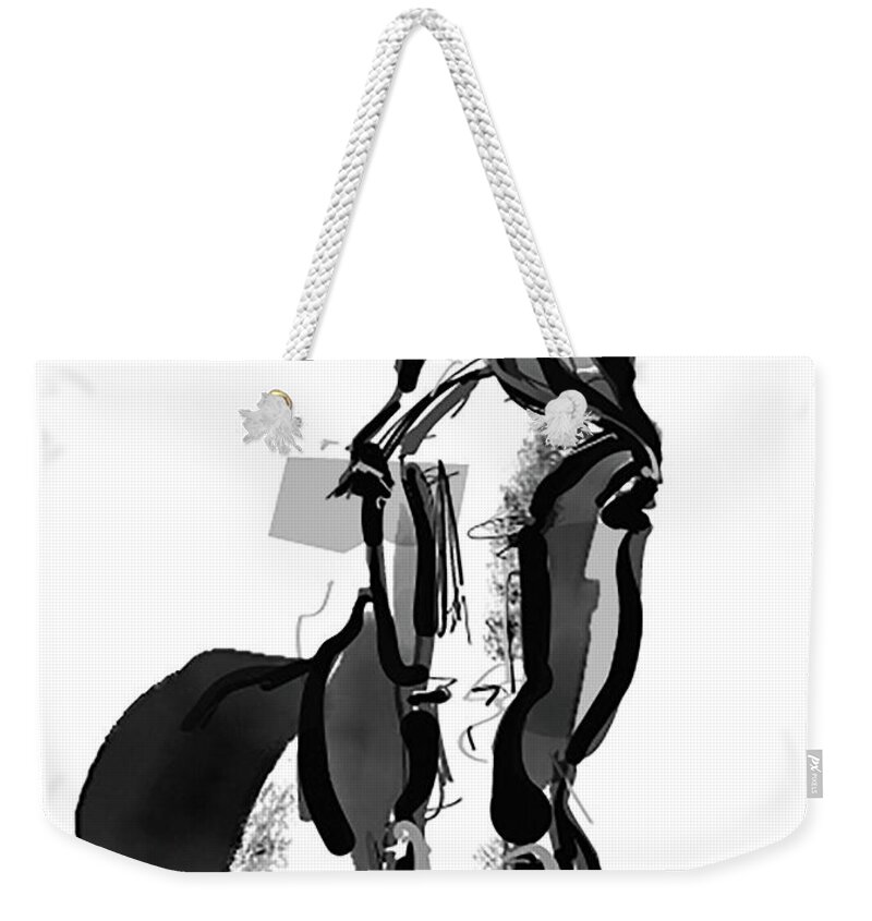 Horse Portrait Weekender Tote Bag featuring the painting Horse portret by Go Van Kampen