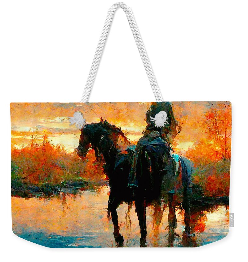 Horse Weekender Tote Bag featuring the digital art Horses #10 by Craig Boehman