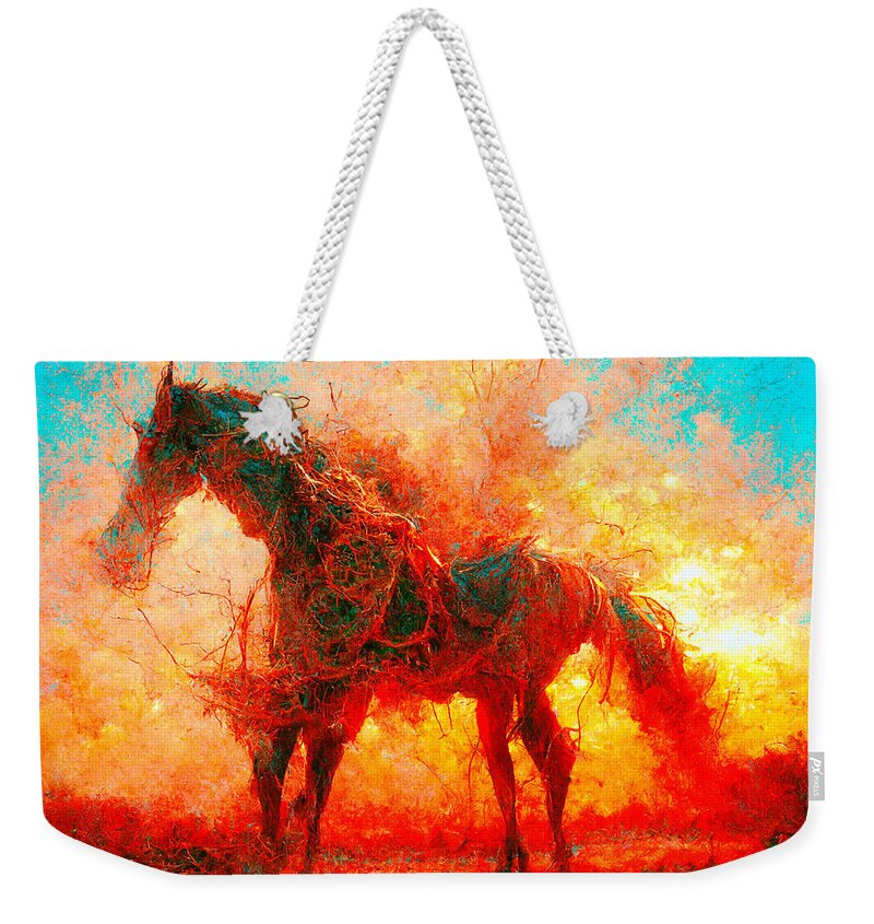 Horse Weekender Tote Bag featuring the digital art Horses #2 by Craig Boehman
