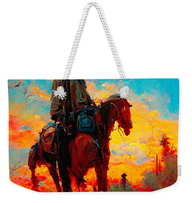 Horse Weekender Tote Bag featuring the digital art Horses #6 by Craig Boehman