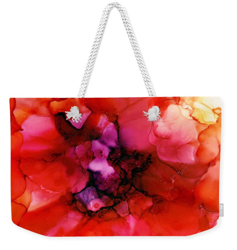 Hot Flamenco Weekender Tote Bag featuring the painting Hot Flamenco by Daniela Easter