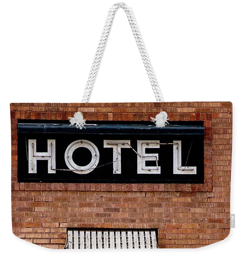 City Weekender Tote Bag featuring the photograph Hotel Shabby by Carmen Kern