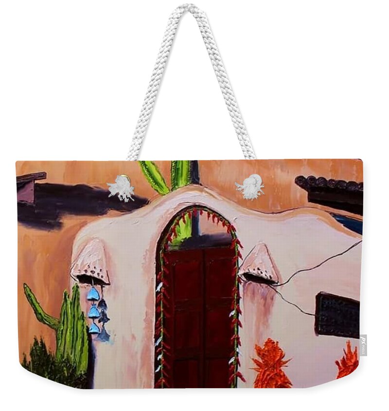  Weekender Tote Bag featuring the painting House Of New Mexico #1 by James Dunbar