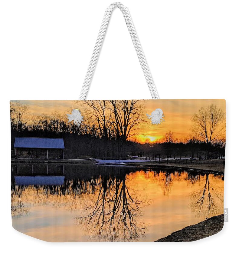  Weekender Tote Bag featuring the photograph Hudson Springs Park Sunset by Brad Nellis