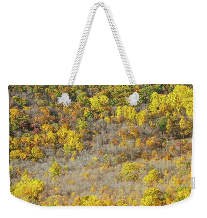 Fall Weekender Tote Bag featuring the photograph Hudson Valley Autumn Mountain Top by Auden Johnson