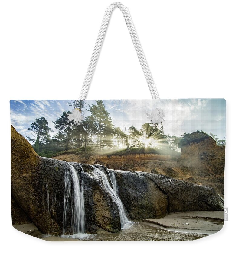 Hug Point Weekender Tote Bag featuring the photograph Hug Point Oregon by Wesley Aston